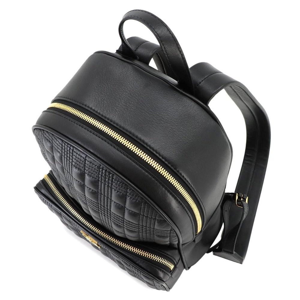 BURBERRY Quilted Check Rucksack Backpack Leather Black - Picture 7 of 8